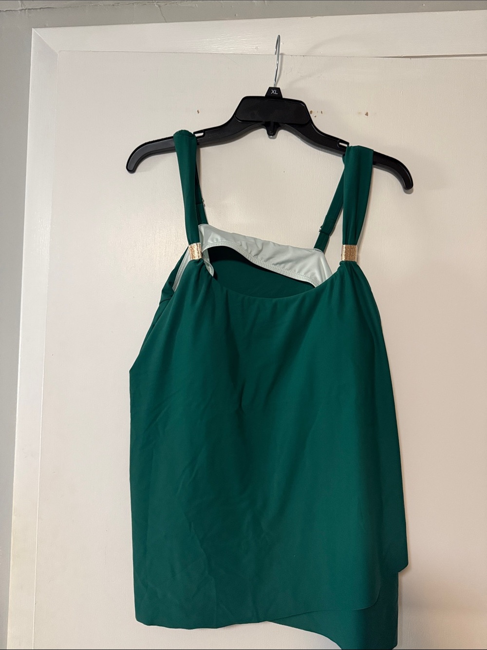 Amazon Dark Green Layered Swimsuit top only with Gold Hardware